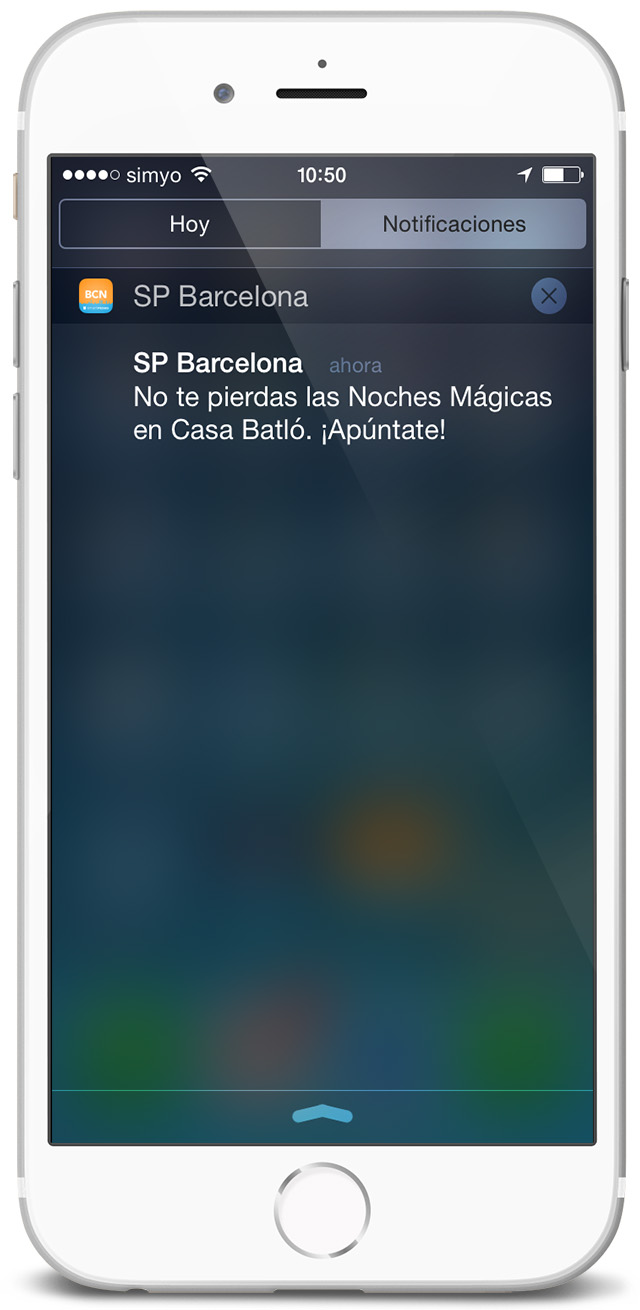 Screenshot de app móvil SmartPromo - Notificaciones en la pantalla de bloqueo